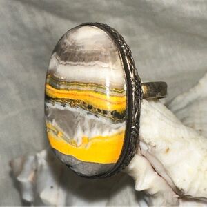 Exotic Bumblebee Jasper Handcrafted Natural Gemstone ring